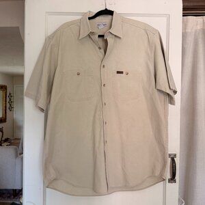 Carhartt Tan Work Shirt Short Sleeve Button Down